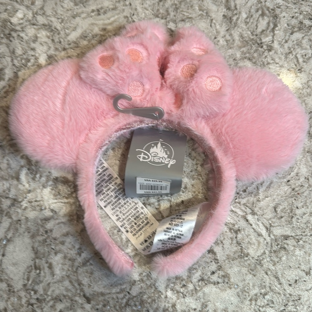 Disney pink fuzzy Mickey ears